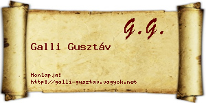 Galli Gusztáv névjegykártya